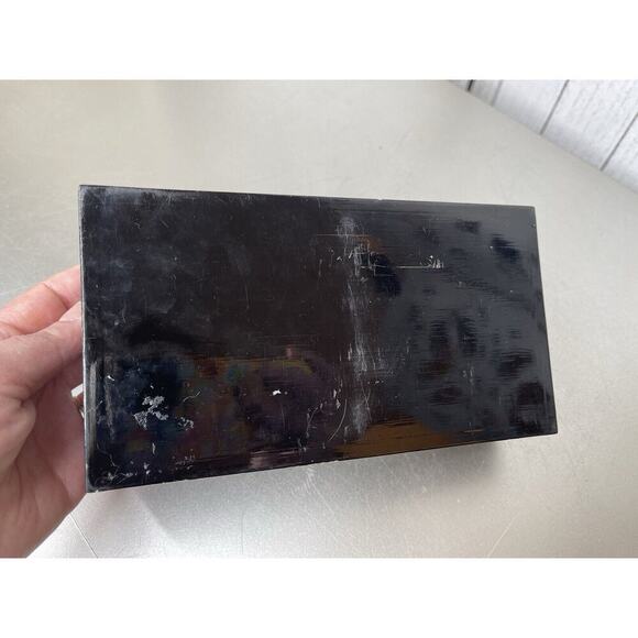 Vintage Oriental Lacquer Jewelry Box Mother of Pearl Raised Peacock Floral - Picture 4 of 7